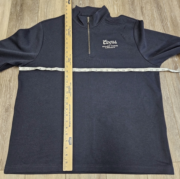 Brooks Brothers Coors Navy Blue 1/4 Zip Pullover Sweater Fleece Line Men's XL - Picture 2 of 7